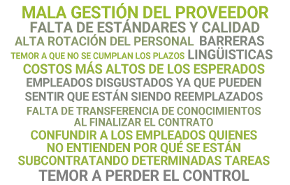 puntos que más preocupan a las empresas sobre contratar un proveedor de tecnología