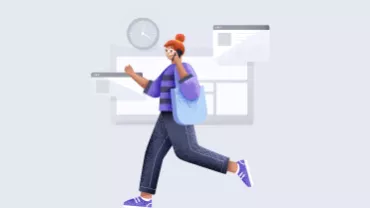 Persona caminando y hablando por teléfono, fondo de pantallas de computadora.