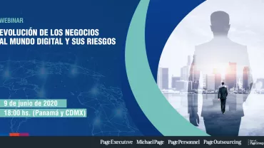 Cartel de webinar sobre negocios digitales y sus riesgos, el 9 de junio de 2020.