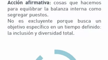 Persona presenta acciones afirman que buscan inclusión y diversidad en la oficina.