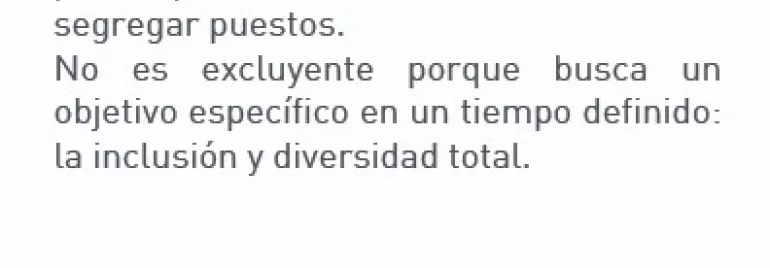 Persona presenta acciones afirman que buscan inclusión y diversidad en la oficina.